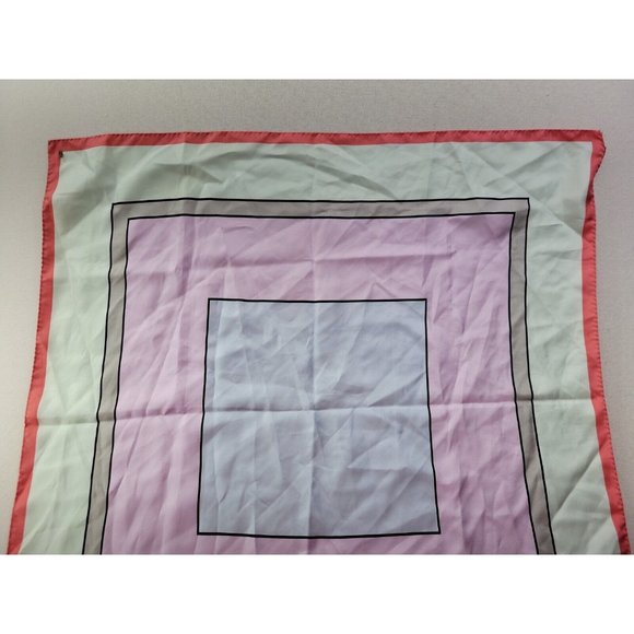 SportMax Women's Pastel Block Square Neck Scarf 100% Silk Hand Rolled Italy Made - Picture 3 of 9